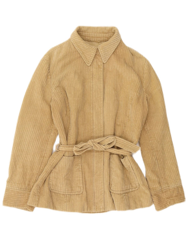Belfe & Belfe Chaqueta de pana extragrande para mujer UK 10 Small Beige Cotton
