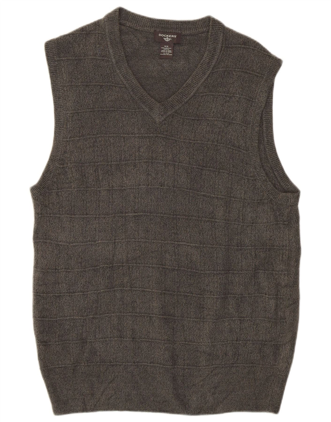 Dockers Chaleco para hombre Camiseta sin mangas Acrílico gris medio