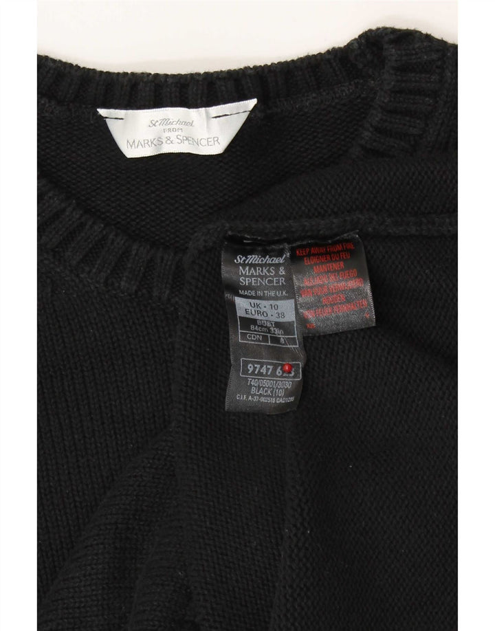 Marks & Spencer Suéter de Cuello Redondo de Gran tamaño para Mujer UK 10 Small Black