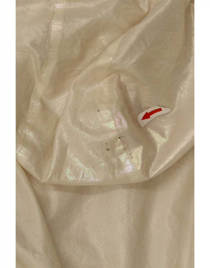 New Balance Chaqueta impermeable con capucha para mujer UK 10 Small Off White Poliéster