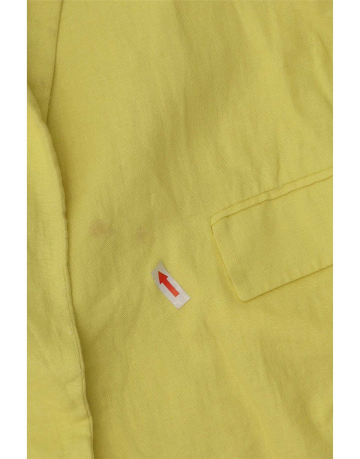 Zara Chaqueta tipo blazer abierta con manga 3/4 para mujer UK 46 Large Acetato amarillo