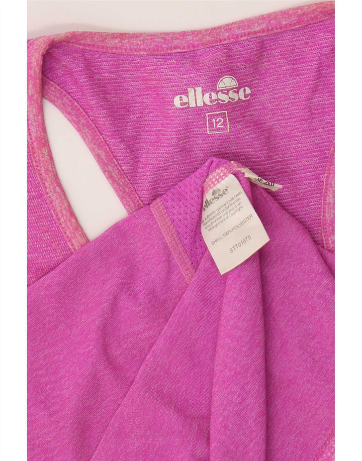 Ellesse Top sin mangas para mujer UK 42 Poliéster moteado rosa medio