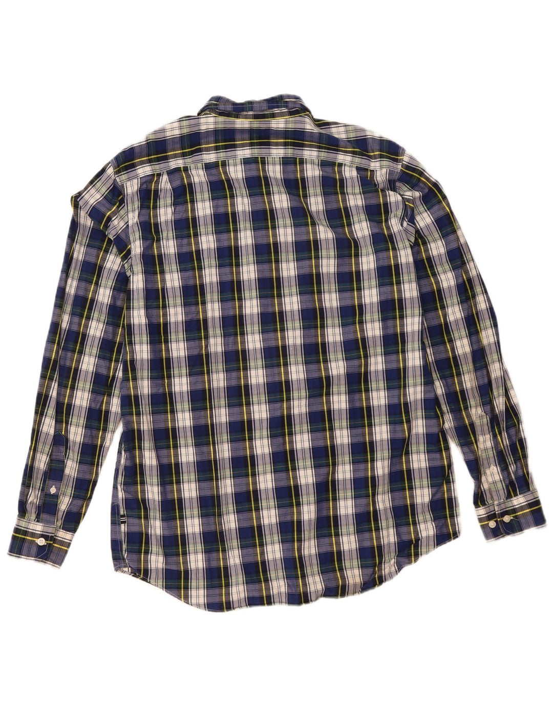 Camisa Nautica Hombre Grande Azul Marino Cuadros Algodón