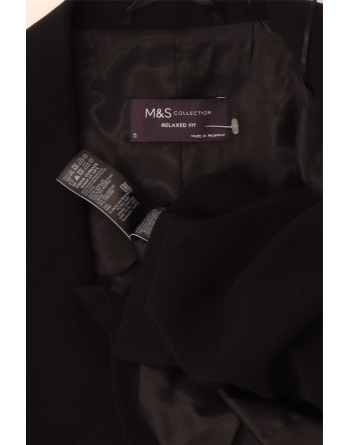 Marks & Spencer Chaqueta Blazer de Manga 3/4 para Mujer UK 10 Small Black
