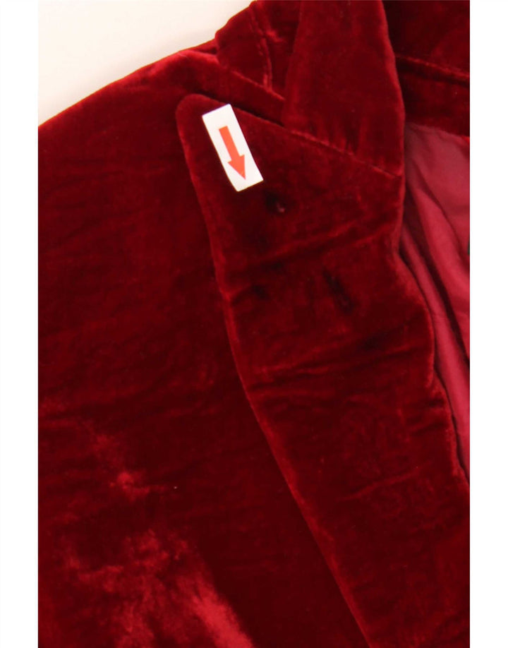 Massimo Dutti Blazer Mujer Terciopelo 1 Botón EU 44 XL Viscosa Roja