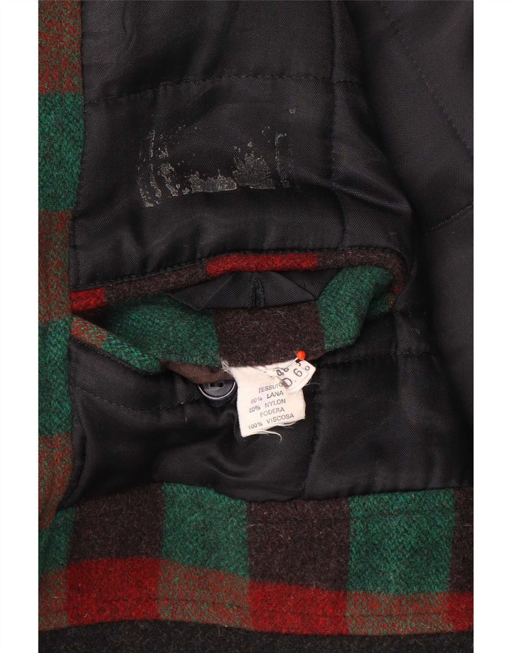 Abrigo vintage para hombre IT 48 Lana mediana a cuadros multicolor