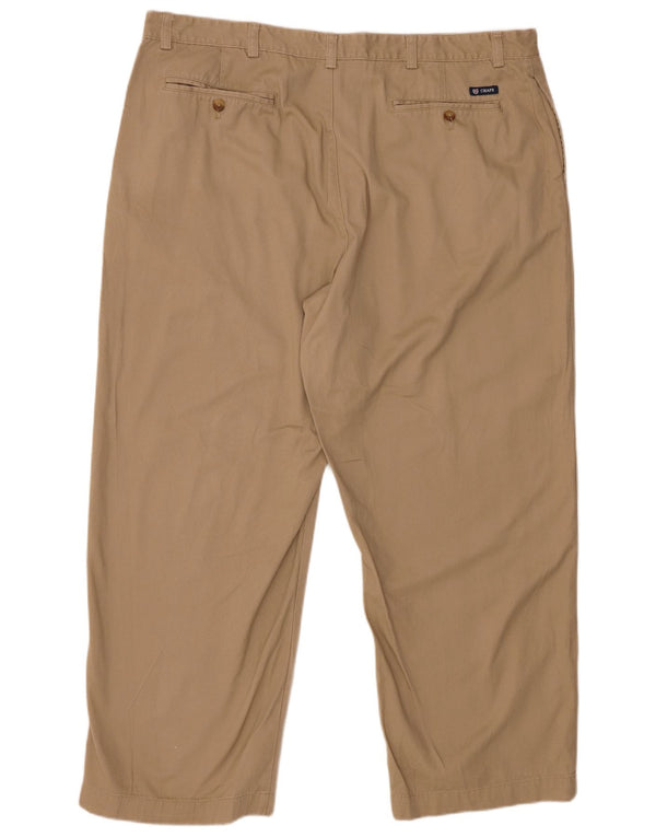 CHAPS Pantalón chino recto para hombre W42 L30 Algodón beige