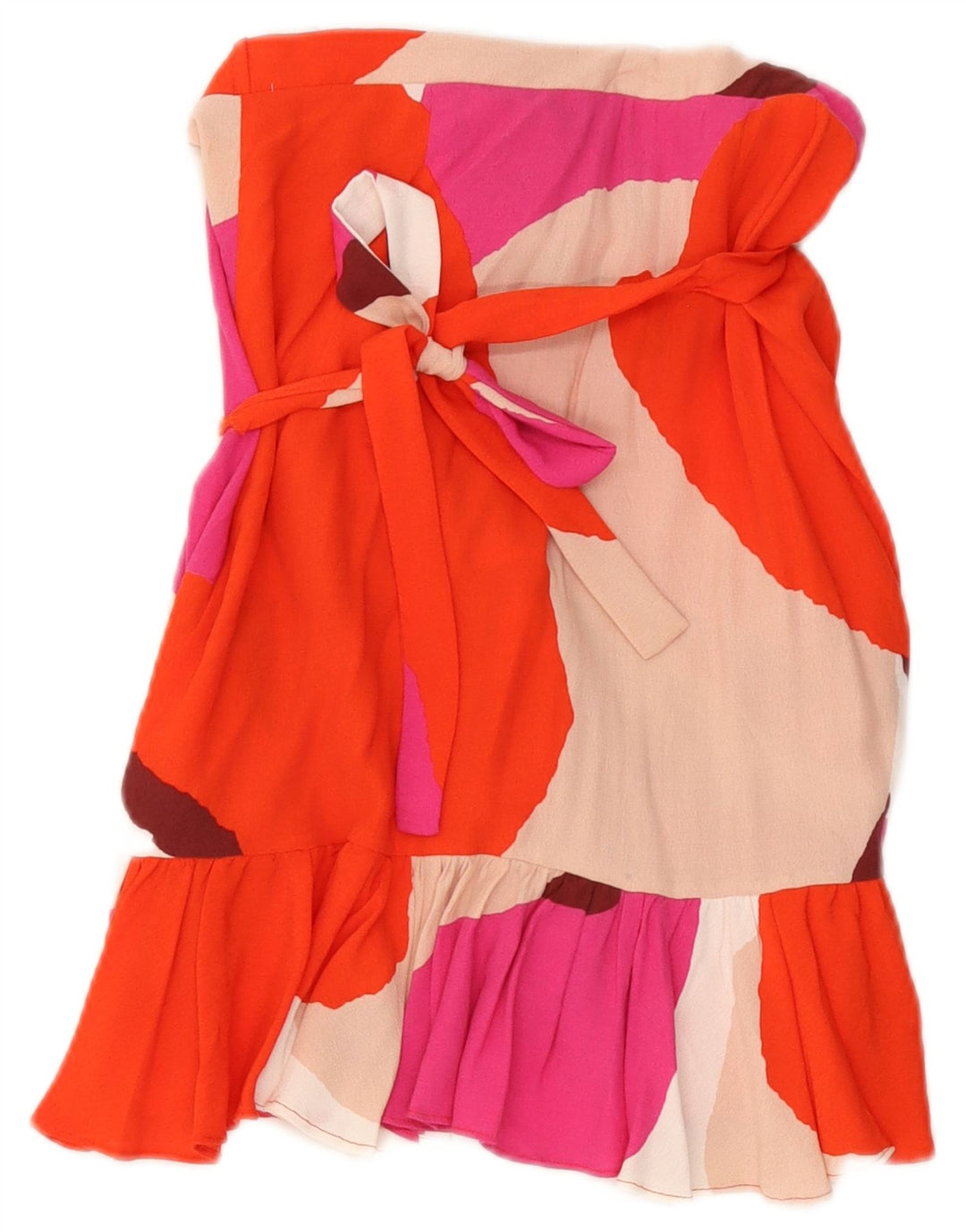 Zara Mujer Falda Cruzada Pequeña W24 Algodón Color Block Multicolor