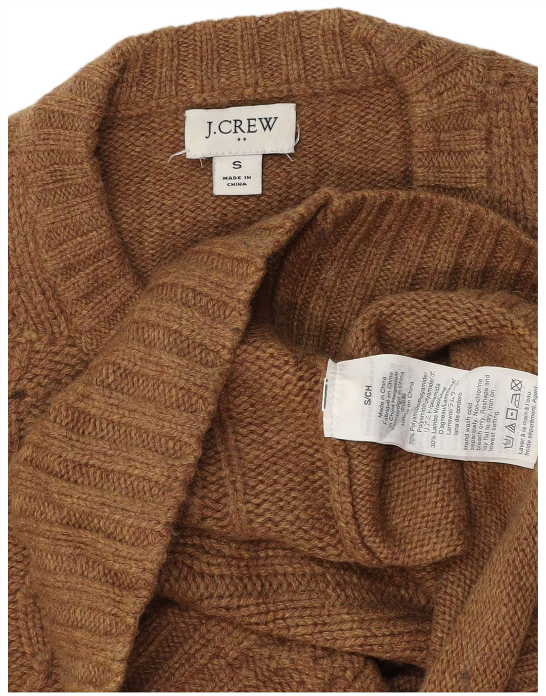 J. Crew Suéter tipo jersey con cuello redondo para mujer UK 10 Small Marrón Poliamida