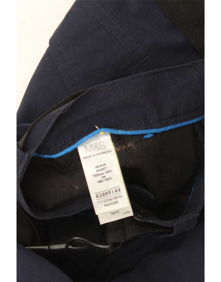 Marks & Spencer Pantalones cortos tipo cargo para hombre W40 XL Algodón azul marino