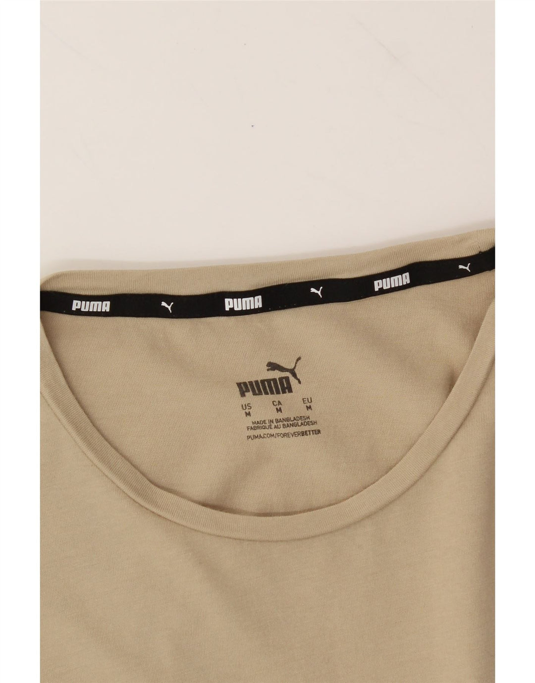 PUMA Womens T-Shirt Top UK 12 Medium Beige Cotton Vintage Puma and Second-Hand Puma from Messina Hembry 