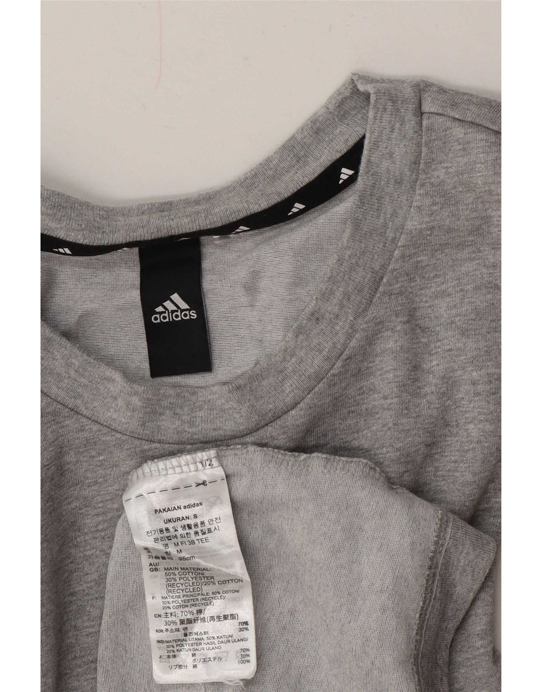 Adidas - Camiseta gráfica para hombre, talla grande, algodón gris