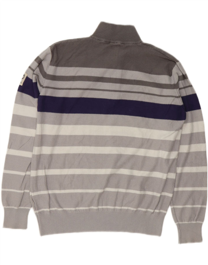 MURPHY & NYE Suéter tipo jersey con cuello y cremallera para hombre, color gris grande