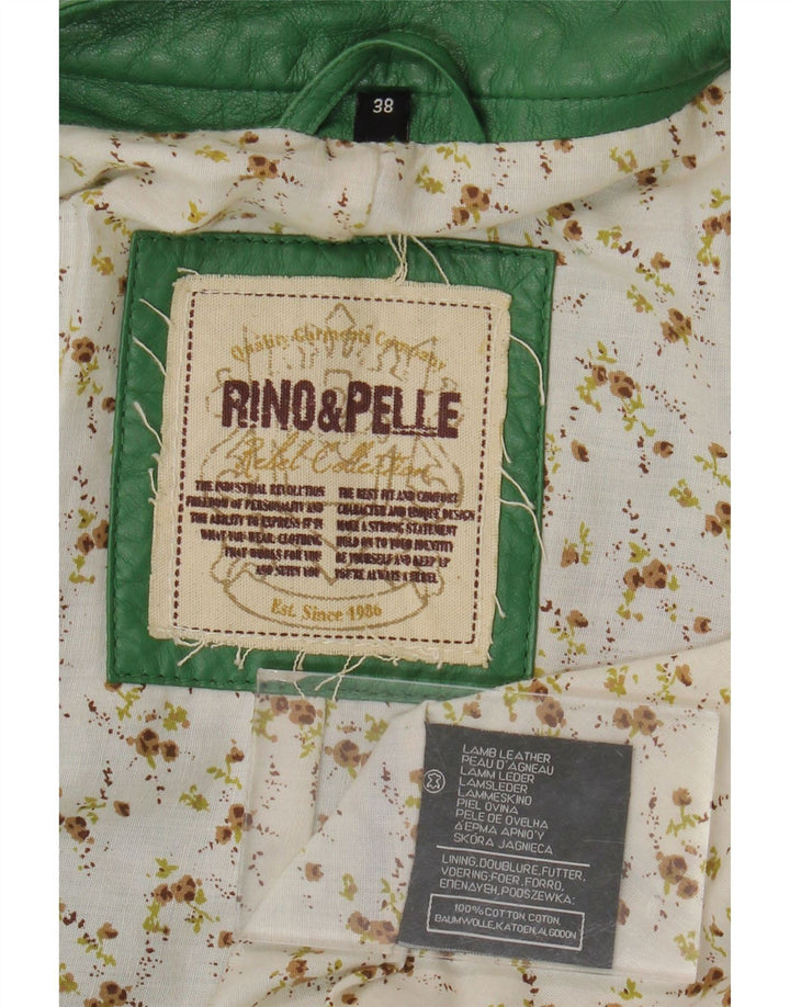 Rino & Pelle Chaqueta corta de cuero para mujer EU 38 Cuero verde medio