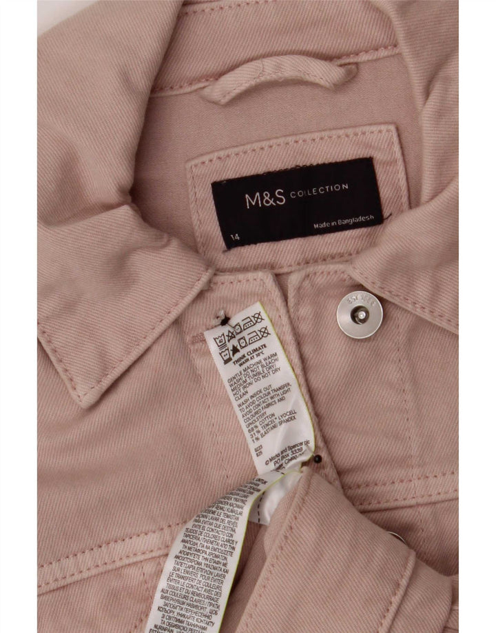 Marks & Spencer Chaqueta vaquera para mujer UK 44 Grande Algodón rosa