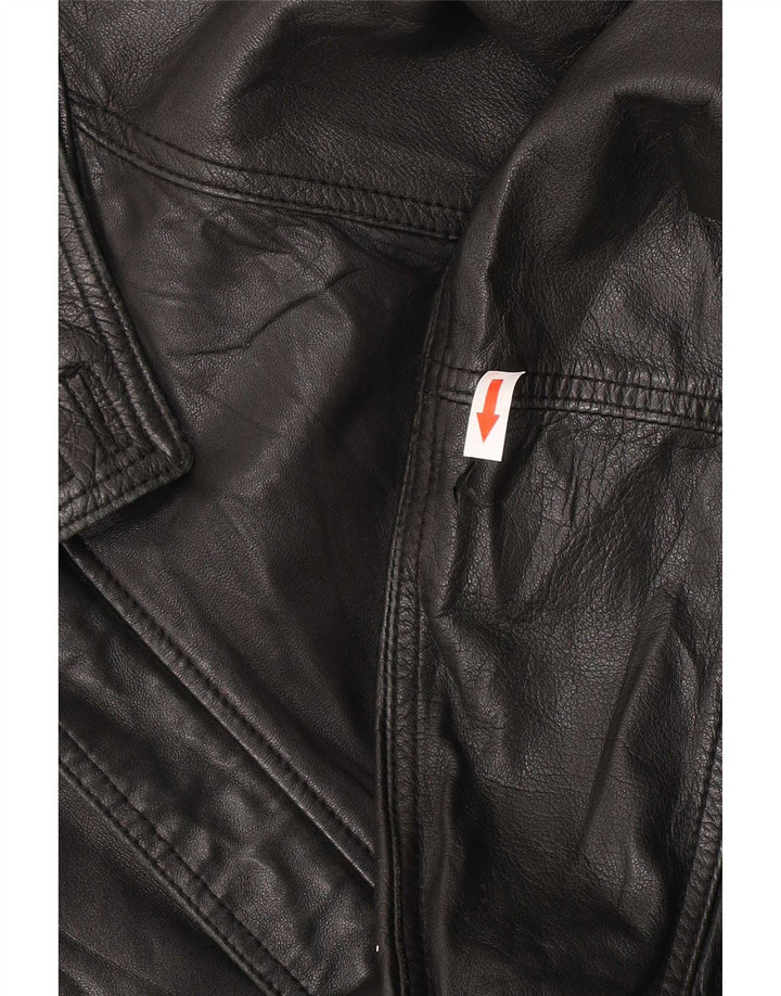 Alta Moda Firenze Chaqueta de cuero para hombre IT 56 3XL Negro