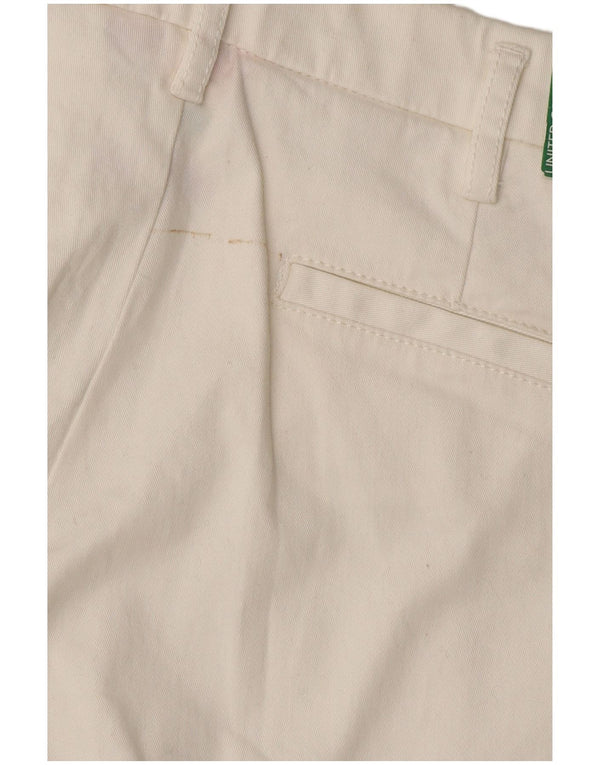 Benetton Pantalones Chinos Slim Para Mujer UK 8 Small W30 L28 Algodón Blanco