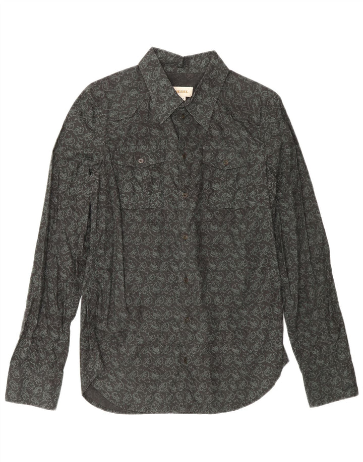 Camisa Diesel Hombre Mediana Algodón Paisley Negro