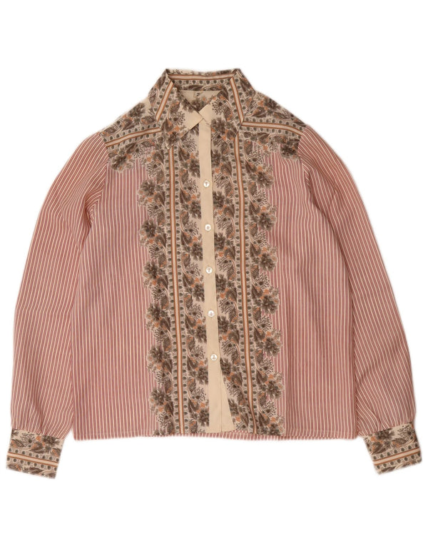 Camisa vintage para mujer EU 38 Poliéster a rayas rojas medianas