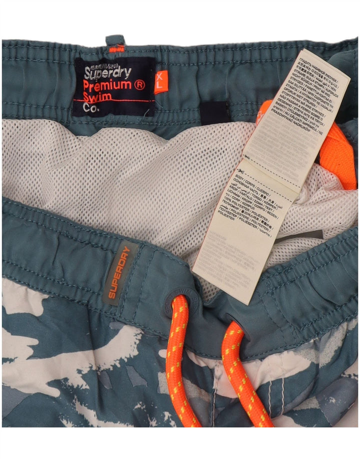 Superdry Bañador Hombre XL Azul Camuflaje Poliéster
