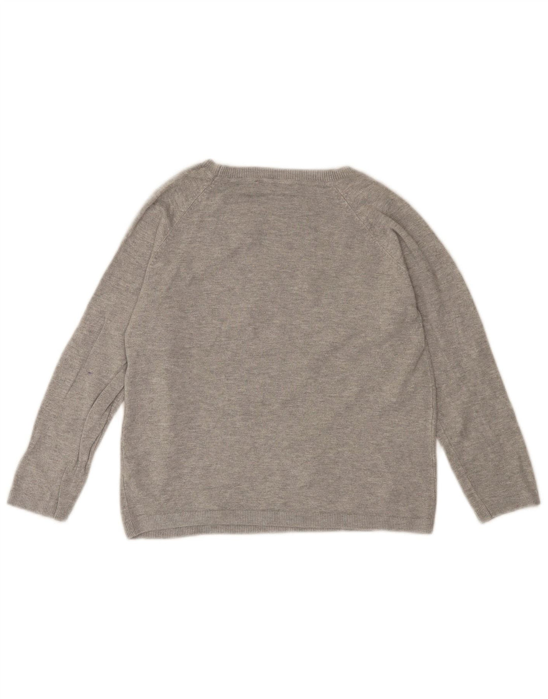 ZARA Suéter tipo jersey con cuello barco y manga 3/4 para mujer UK 40 Small Viscosa gris