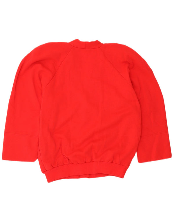 Vintage mujer oversized Cardigan suéter Reino Unido 10 pequeño algodón rojo