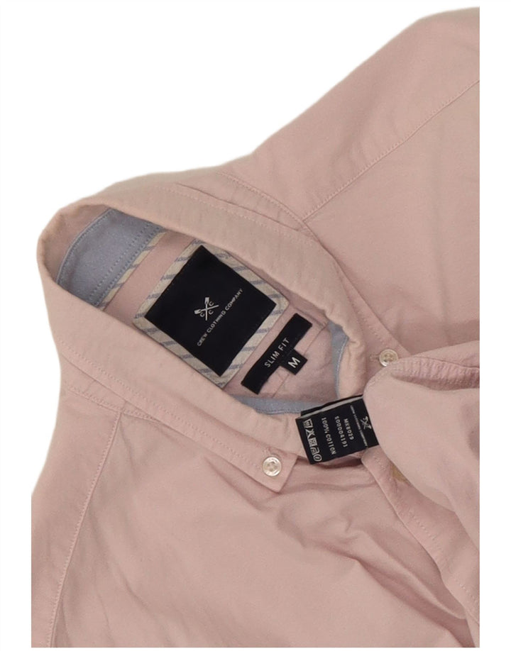 Crew Clothing Camisa ajustada para hombre de algodón rosa medio