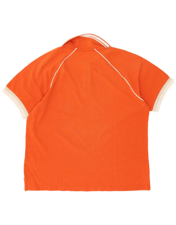 Sergio Tacchini Mens Polo Shirt EU 50 Medium Orange Colourblock Cotton