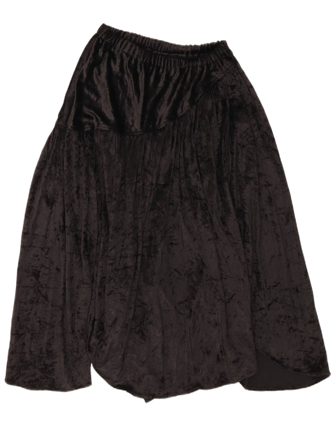 Falda asimétrica de terciopelo vintage para mujer W32 Estampado animal negro grande