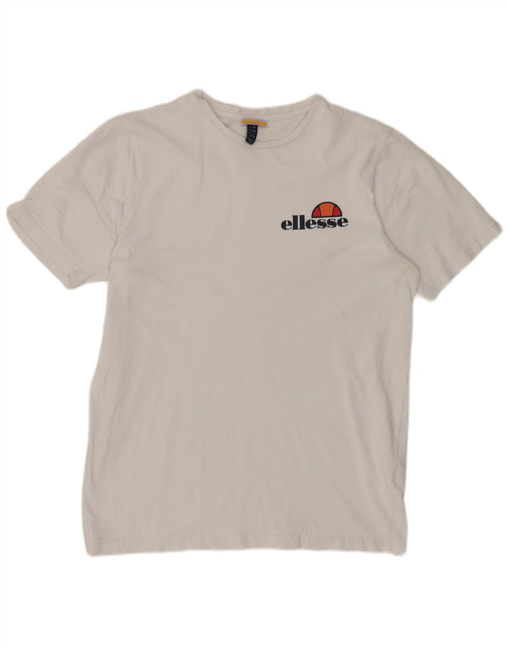 ELLESSE Camiseta gráfica para mujer Top UK 44 Algodón blanco mediano