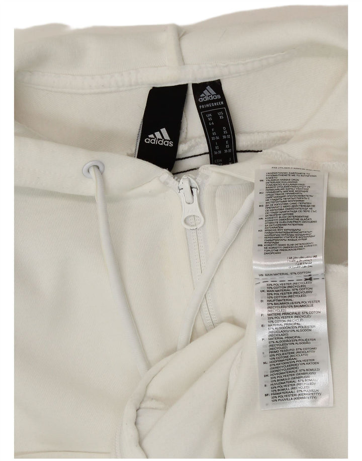 ADIDAS Sudadera con capucha y cremallera para mujer UK 4/6 XS Algodón blanco