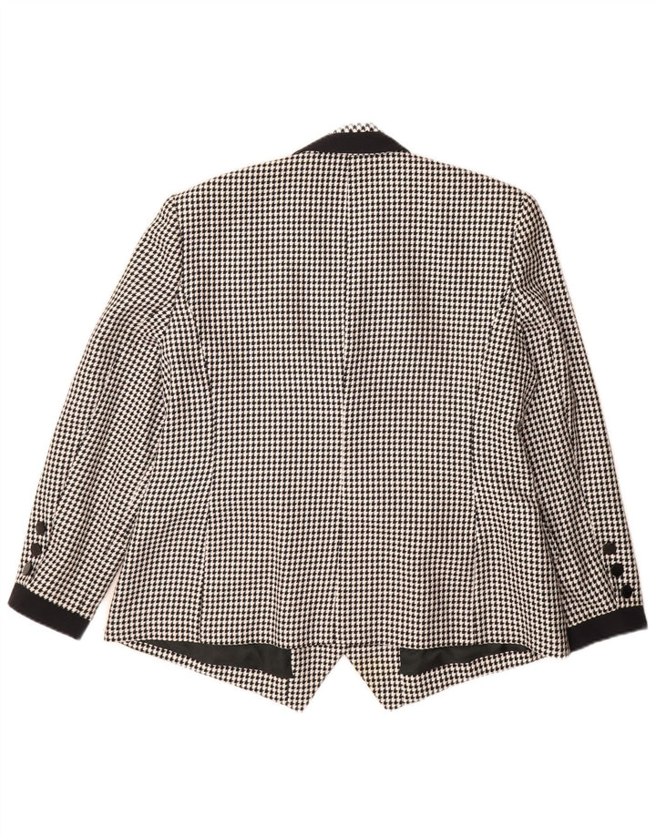 Hardob Chaqueta tipo blazer con doble botonadura para mujer UK 20 2XL Pata de gallo negra