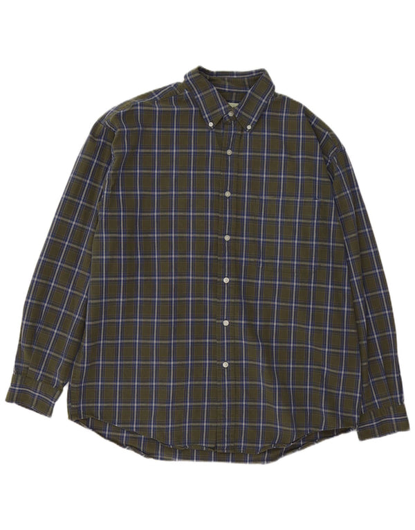 Eddie Bauer Camisa de franela de ajuste regular para hombre Algodón a cuadros caqui grande