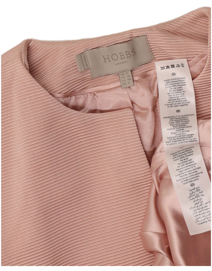 Hobbs Chaqueta tipo blazer abierta para mujer UK 12 Viscosa rosa mediana