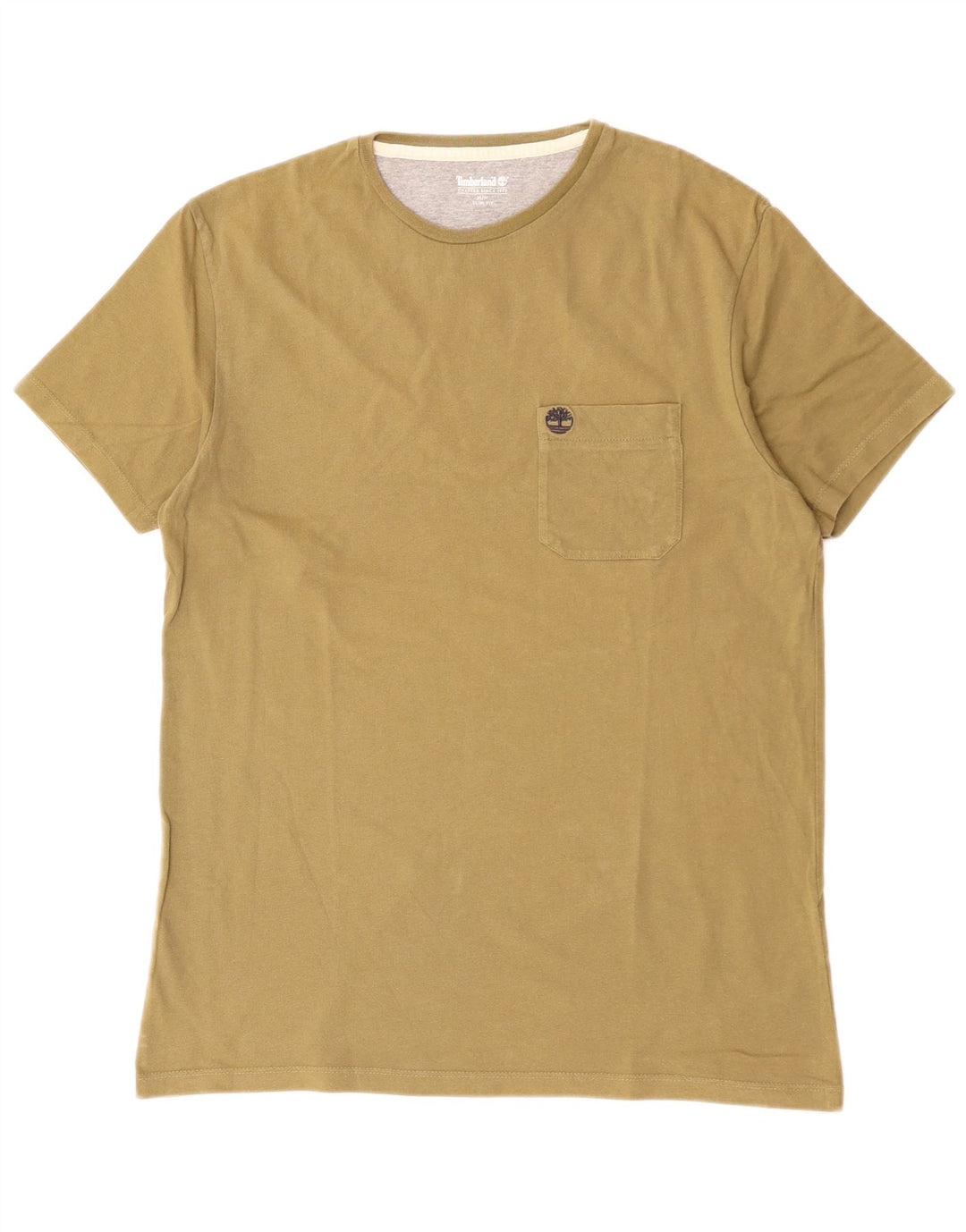 TIMBERLAND Camiseta Slim Fit para Hombre Top Medium Khaki Cotton