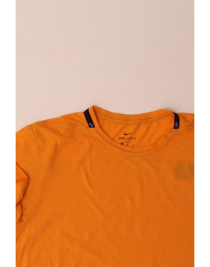 NIKE Camiseta Dri Fit para Hombre Top de algodón Naranja Mediano