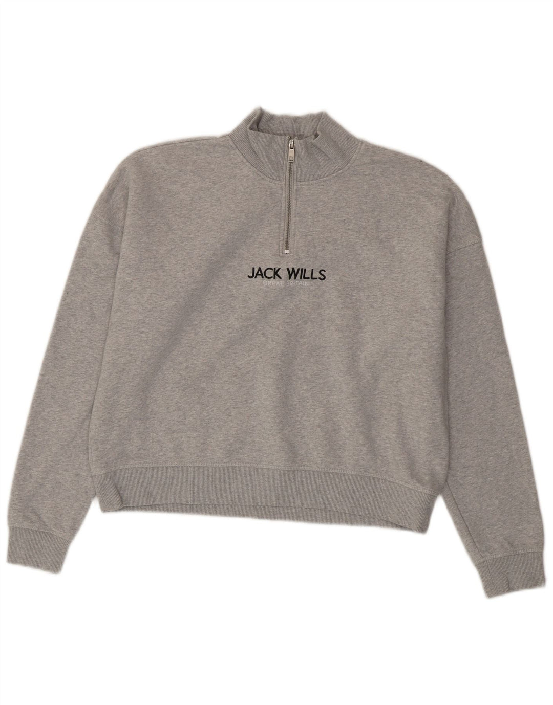 Jack Wills Sudadera con gráfico extragrande para mujer, talla 40, color gris medio