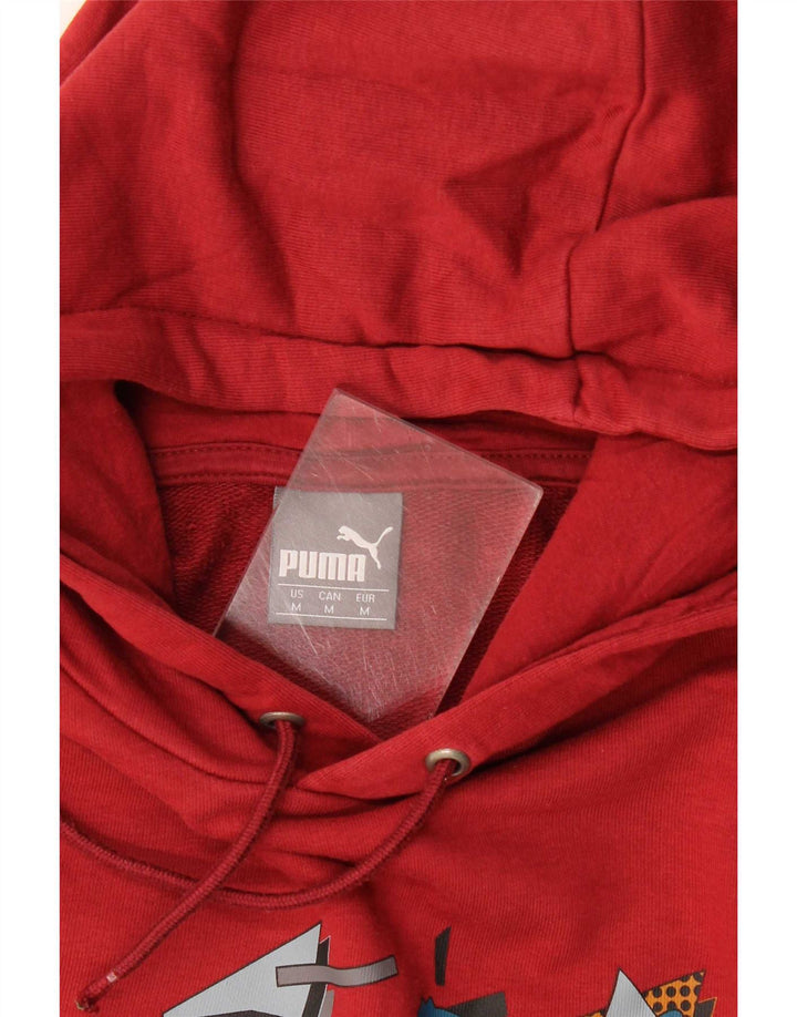 Puma Hombre Sudadera Con Capucha Gráfica Jumper Medium Borgoña