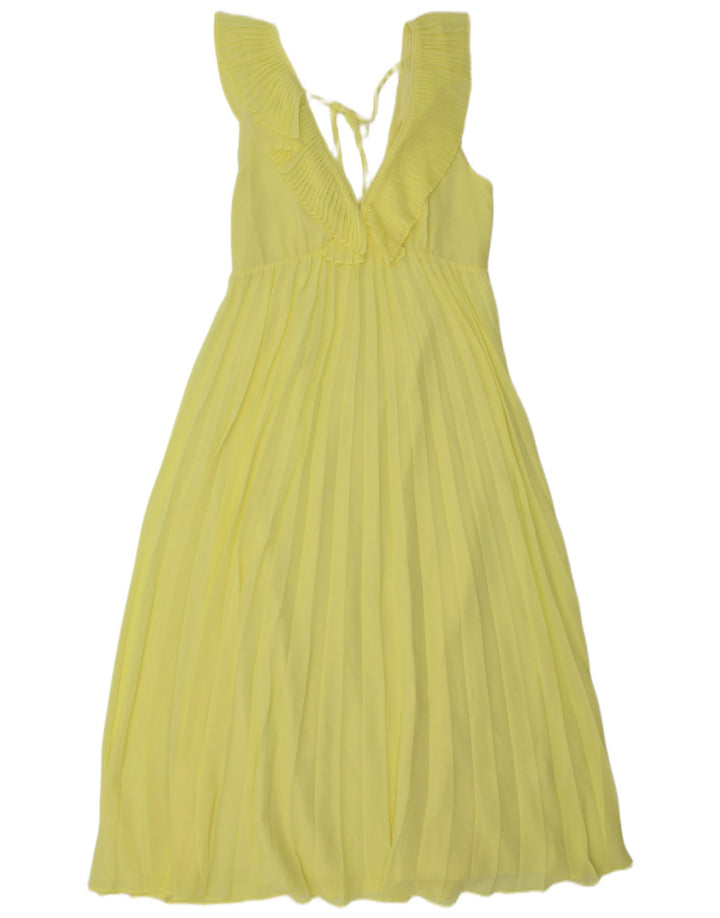 Zara Vestido largo sin mangas para mujer UK 42 Amarillo medio
