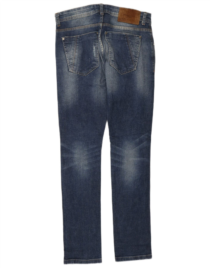 ZARA Vaqueros ajustados desgastados para hombre EU 38 Small W30 L32 Azul