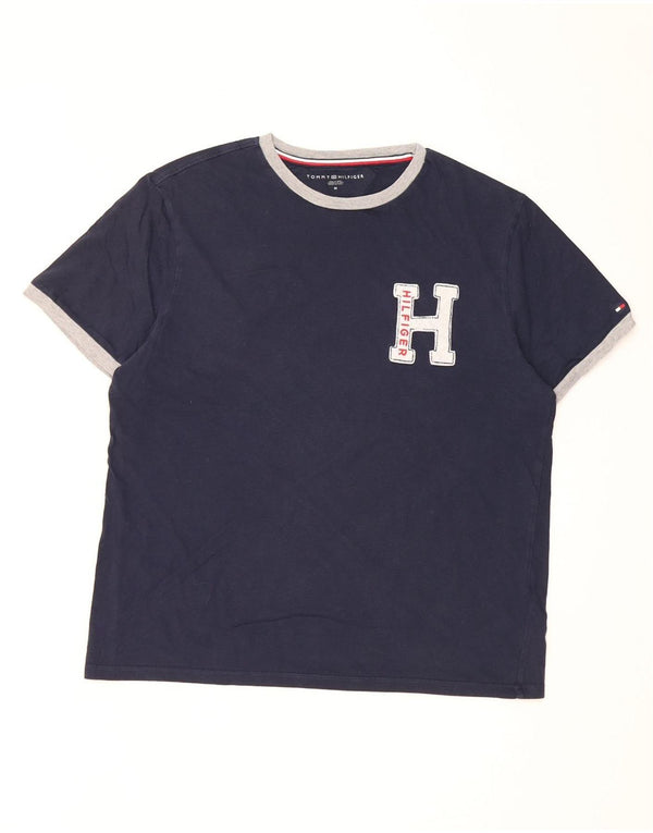 Tommy Hilfiger Camiseta gráfica para hombre Top Medium Azul marino Algodón