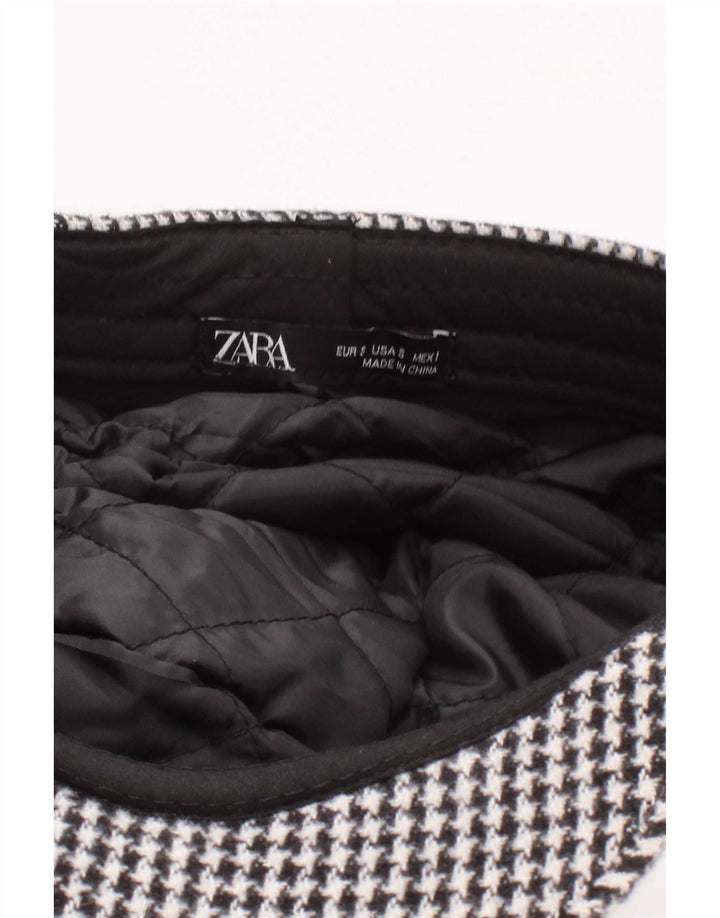 Zara Mujer Gorra Newsboy Small Pata De Gallo Negra