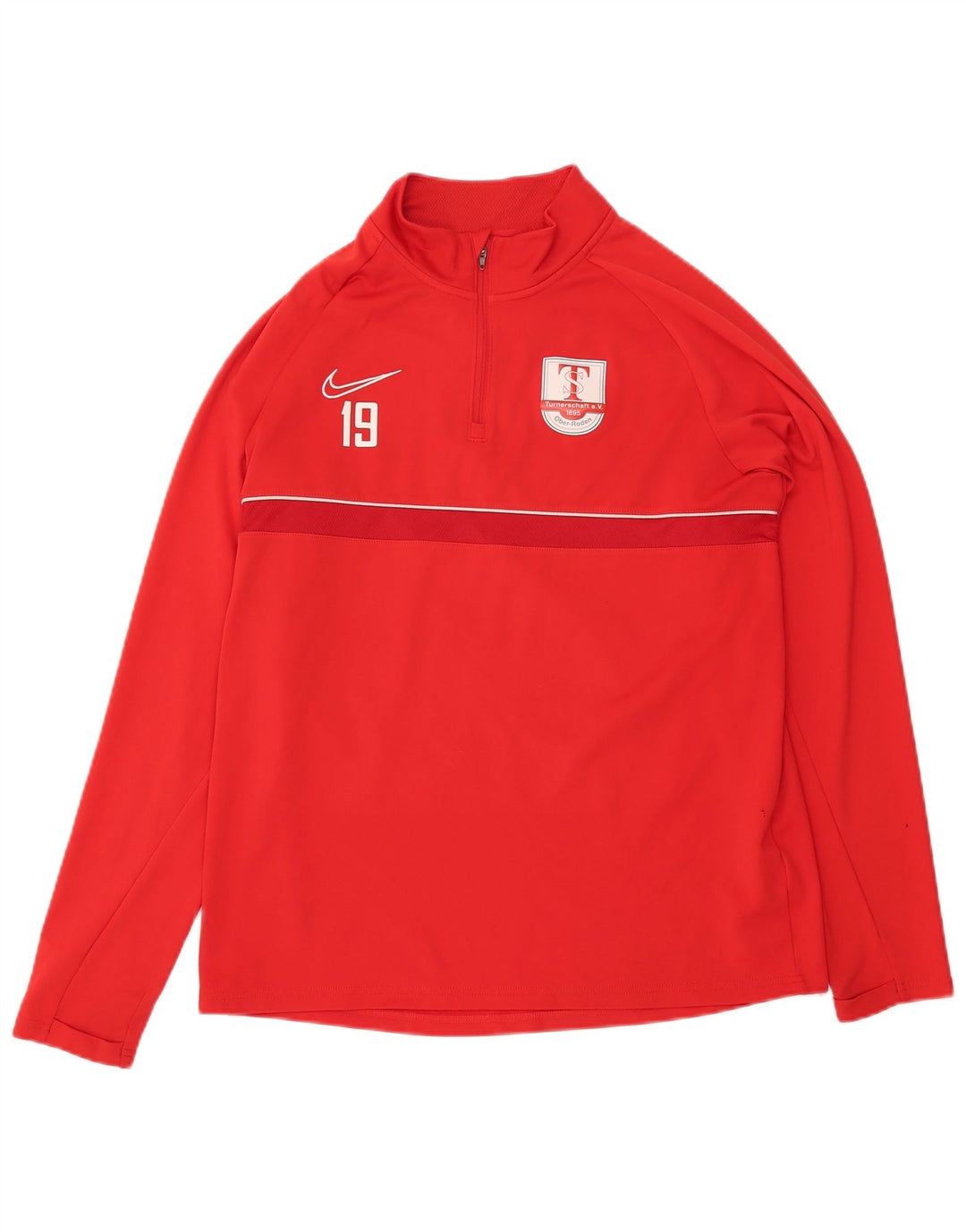 Nike Dri Fit Graphic Zip Neck Jersey Chándal Top para Hombre Rojo Grande