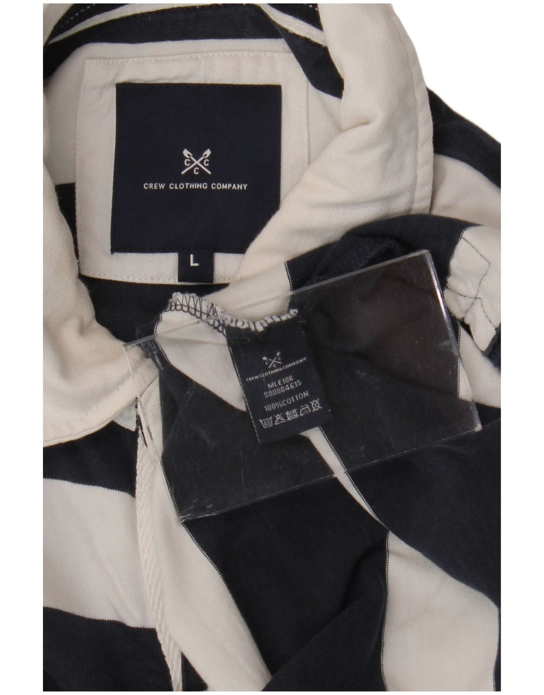 CREW CLOTHING Polo de rugby de manga larga para hombre, talla grande, color azul marino a rayas