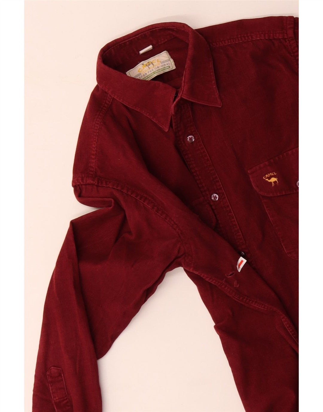 CAMEL ACTIVE Camisa de pana para hombre Algodón rojo medio