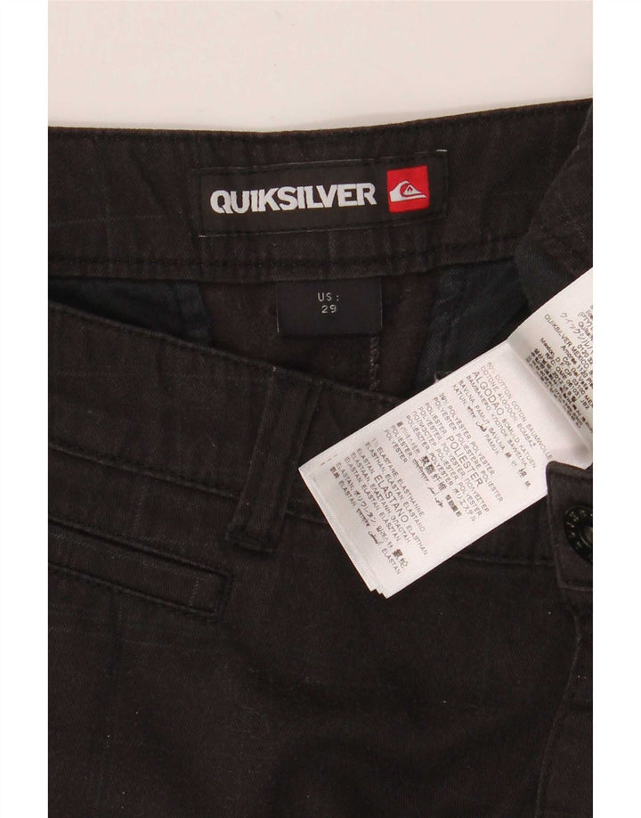 Pantalones cortos tipo cargo Quiksilver para hombre W29 Small Black Check Cotton