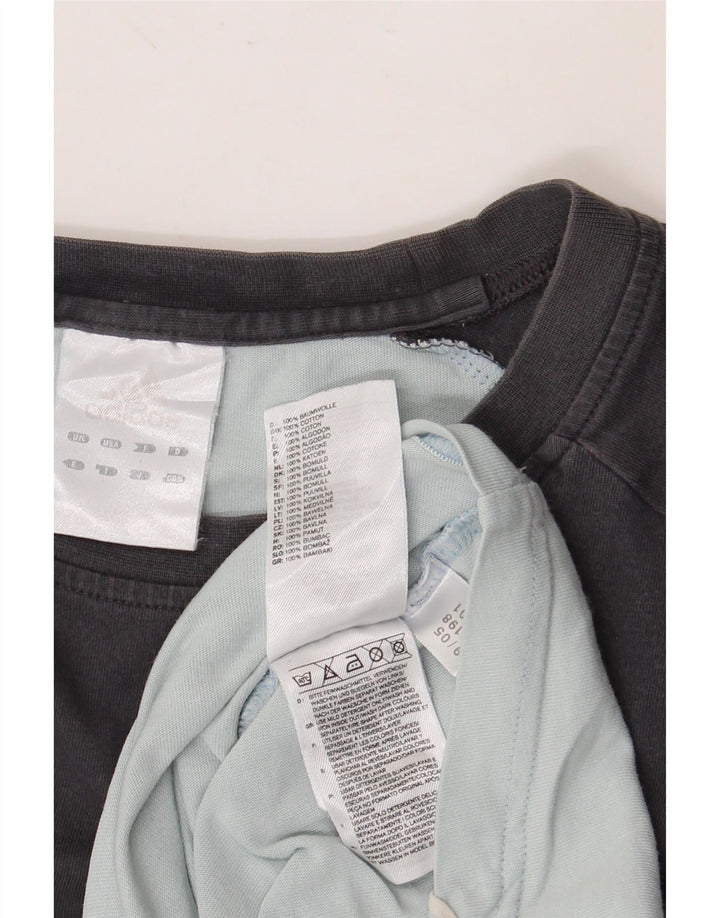 ADIDAS Camiseta de manga larga para hombre de algodón color block azul grande