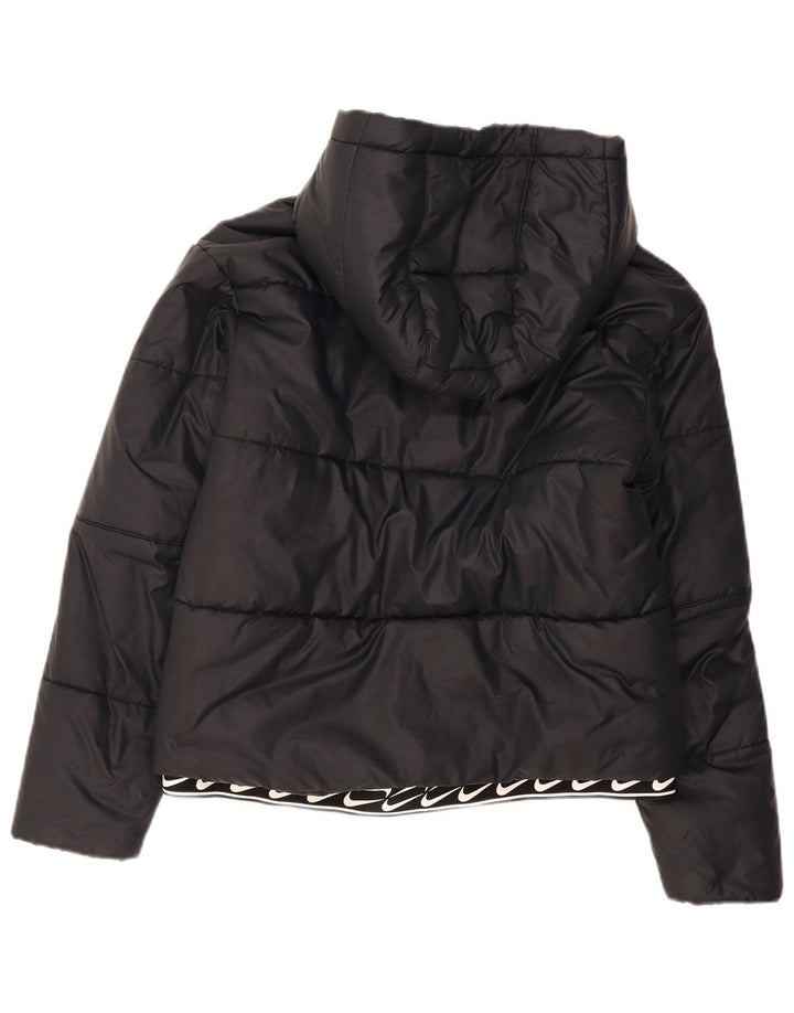 Nike Chaqueta acolchada con capucha para mujer UK 44 Mediana Negro Poliéster