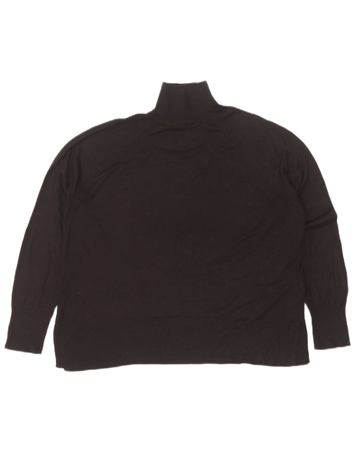 Zara Jersey con cuello alto para mujer, talla M, viscosa negra, Reino Unido 44