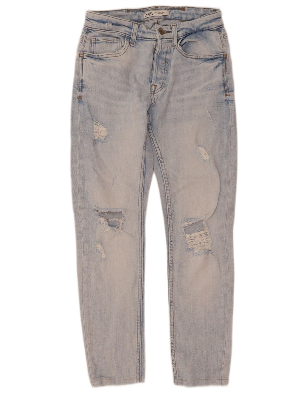 Zara Jeans ajustados desgastados para hombre EU 38 Small W30 L28 Azul